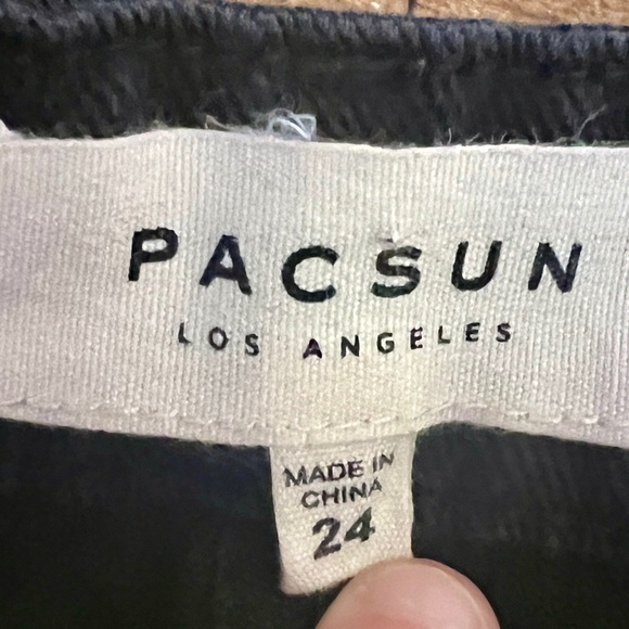 PACSUN Black Denim Zipper Mini Skirt - Size 24 - Picture 5 of 8